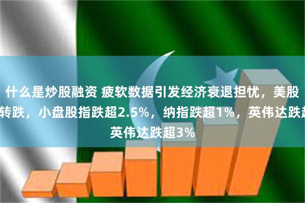 什么是炒股融资 疲软数据引发经济衰退担忧，美股全线转跌，小盘股指跌超2.5%，纳指跌超1%，英伟达跌超3%